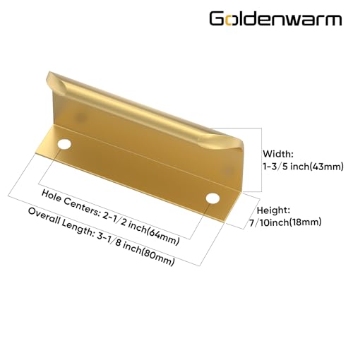 goldenwarm 10 Pack 5 Inch Finger Pulls Black Cabinet Edge Pulls Black Edge Tab Drawer Handles Aluminum Alloy Cabinet Hardware for Kitchen Cupboard