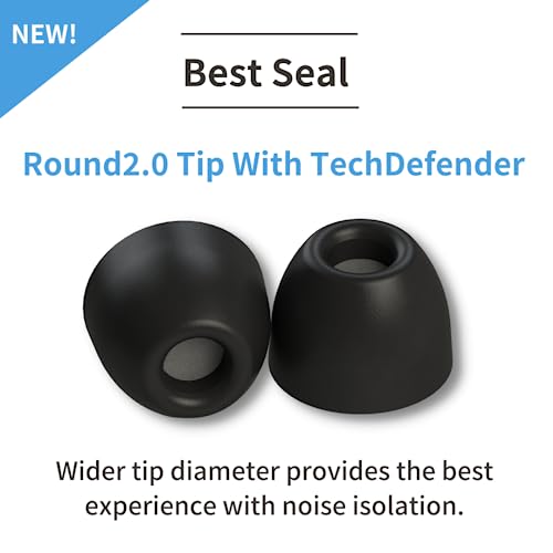 Comply Foam 200 Series Round 2.0 Replacement Ear Tips for Bang and Olufsen, Sennheiser, Axil, MEE Audio, KZ, Bose & More | Ultimate Comfort | Unshakeable Fit| TechDefender | Medium, 3 Pairs
