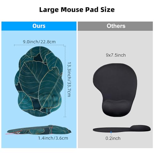 Cloud Ergonomic Mouse Pad Wrist Support, Cloud Wrist Rest Large Ergonomic Mousepad Cute, Ergo Desk Wrist Pad with Massage Design&Memory Foam&Non-Slip PU Base (Black Halloween Skull Skeleton 3)