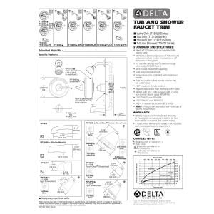 Delta Faucet Classic 13 Series Single-Function Shower Trim Kit with Single-Spray Touch-Clean Shower Head, Stainless T13220-SS (Valve Not Included), Without Rough