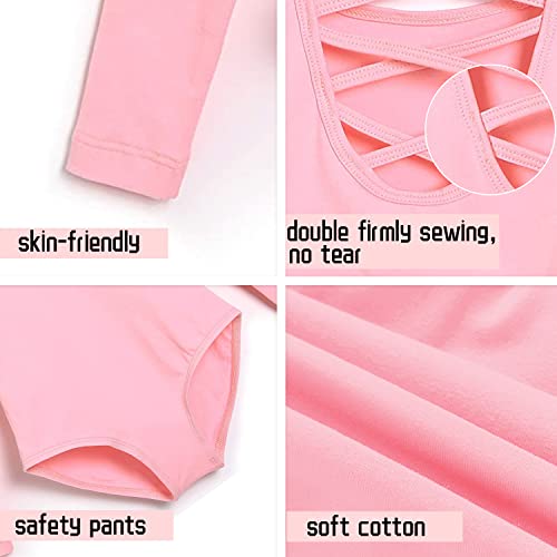 QZSH Dance Leotard for Girls Lace Ballet Dancewear Mock Neck,Hollow Back(6029-06-S)