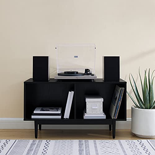 Crosley Furniture Liam Large Vinyl Record Storage TV Stand and Entertainment Center, Media Console, Walnut