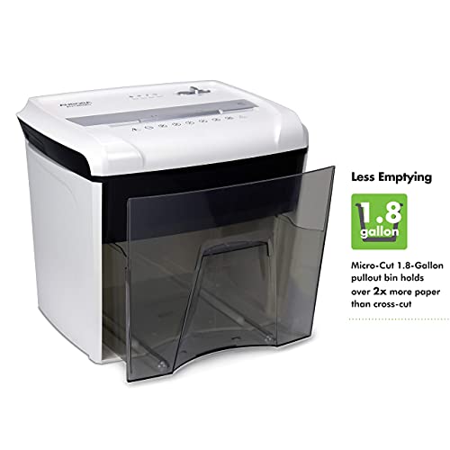 Aurora AU1285MD Compact Desktop-Style High Security 12-Sheet Micro-Cut Paper and CD/Credit Card/Junk Mail Pullout Basket Shredder, White/Black