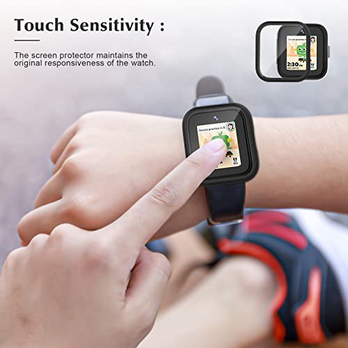 1 Pack Case Compatible with T-mobile SyncUp Kids Watch Screen Protector, Hard PC Case Build-in Tempered Glass for Sync UP Kids Watch Accessories - Pink(Not Compatible with Syncup Kids Watch 2)