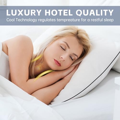 HIMOON Bed Pillows for Sleeping Standard Size Set of 2,Comfortable Hotel Cooling Pillows 2 Pack, Soft & Support