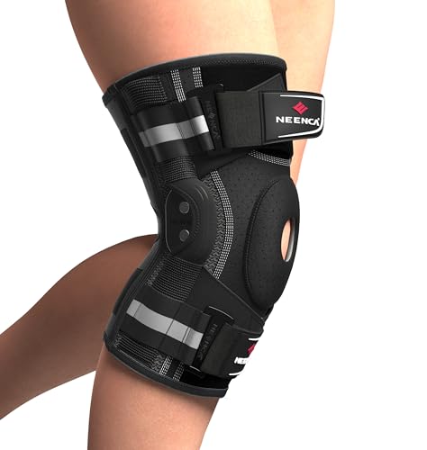 NEENCA Professional Knee Brace for Knee Pain, Hinged Knee Support with Patented X-Strap Fixing System, Medical for Pain Relief, Arthritis, Meniscus Tear, ACL, PCL, MCL, Runner, Sport -FSA/HSA Eligible