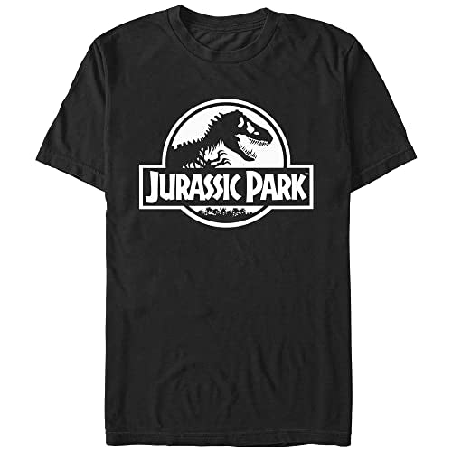 Jurassic Park Men's Black Logo Short Sleeve T-Shirt, Black, Small