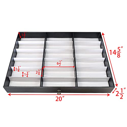 Ikee Design 288 Slot Eyewear Sunglasses Storage Organizer Cabinet Features 16 Trays with Wheels and 2 Combination Locks, Each Tray Can Hold Up to 18 Frames