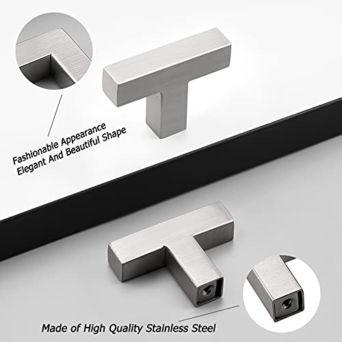 Probrico 6 Pack Brushed Satin Nickel Kitchen Cabinet Handles,Hole Centers 12.8 inch 320mm Square Kitchen Cabinet Pulls,Stainless Steel Dresser Drawer Pull Handles