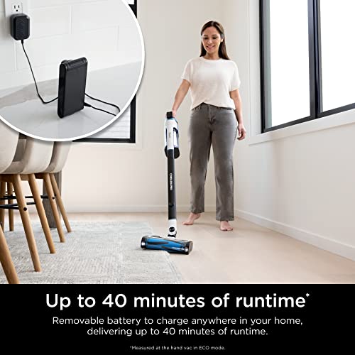 Shark IZ562H Pro Cordless Vacuum with Clean Sense IQ and Odor Neutralizer, PowerFins Plus Brushroll, Includes Duster Crevice Pet Multi Tool, Up To 40 Minute Runtime, Light Blue, Without MultiFLEX
