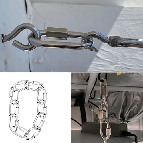 XYSRZ Quick Link(M4), 304 Stainless Steel D Shape Locking Carabiner Heavy Duty Repair Link Pets Keychain for Outdoor Traveling Equipment, 10Pack