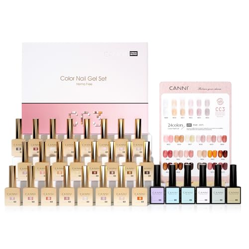 CANNI CC1 30Pcs 9ML Hema-free Gel Nail Polish Set, Black Pink Nude Red Blue Green Gel Polish Kit Color Soak Off LED Nail Gel Polish Set Nail Art Starter Manicure Salon DIY at Home