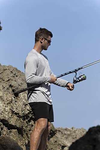 ZENGVEE 3 Pack Men's Sun Protection Long Sleeve Fishing Shirts UPF 50+ Quick Dry Swim Shirts for Hiking,Athletic,Running,Workout,Outdoor(Gray Blue Darkgray,XL)