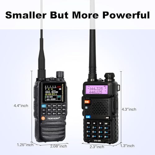 TIDRADIO TD-H3 GMRS Radio,Type C & Wireless Programming(4Pcs Batteries)，8-Band Long Range Walkie Talkies Rechargeable Handheld Full-Featured 2 Way Radios- Black, Full Kit 2Pack