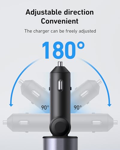 iPhone Car Charger 4 in 1 Fast USB Car Phone Charger 20W Double Lightning Retractable Cables 31.5 Inch and 2 USB Ports Car Charger Adapter for iPhone 15/14/13/12 Pro Max/XR/XS,Samsung,Pixel,iPad