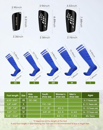 Boy Soccer Shin Guard, Soccer Socks Kids Boys Girls Football Calf Shin Pads, Shin Guards Soccer Youth, Knee High Sport Long Sock, XS for 3-7 Years Old