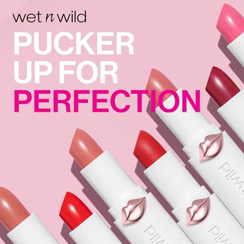 wet n wild Mega Last High-Shine Lipstick Lip Color, Infused with Seed Oils For a Nourishing High-Shine, Buildable & Blendable Creamy Color, Cruelty-Free & Vegan - Rosé And Slay