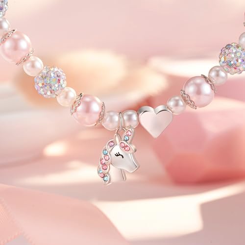 HGDEER Unicorn Gifts, Valentines Day Gifts Christmas Valentines Day Gifts for Cute Jewelry, Gift for 4 5 6 7 8 9 Year Old Gifts