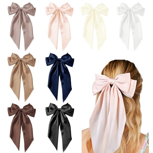 Hair Ribbon Clips with Long Tails - 8 PCS Cute Vintage Accessories for Women and Girls