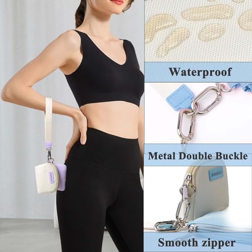Sunpour Mini Zip Around Wristlet keychain Wallet for Women Dual Pouch Wristlet Portable wallet Coin Purse Mini Women Coin Pocket(Blue)