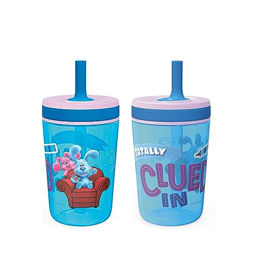 Zak Designs 15oz Blue's Clues Kelso Tumbler Set, Leak-Proof Screw-On Lid with Straw Made of Durable Plastic and Silicone, Perfect Bundle for Kids, 1 Count (Pack of 1)