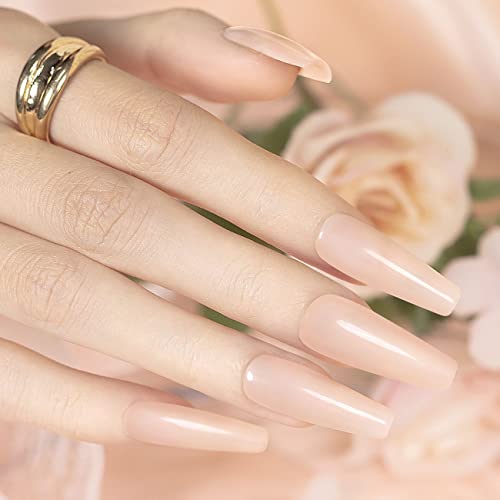 RARJSM Gel Nail Polish Neutral Nude Pink Skin Tone Color Sheer Jelly Gel Polish 1PC 15ml Single Bottle Cream Transparent Pink Nail Gel Polish Soak off UV LED Cured for Home Salon DIY Manicure