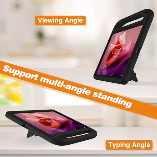 DWaybox Tablet Case for Lenovo Tab P12/Lenovo Xiaoxin Pad Pro 12.7 inch TB370FU, [Kids Friendly], Lightweight EVA Shockproof Handle Stand Protective Cover -Black