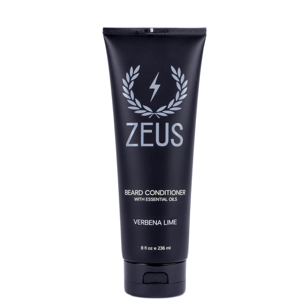 ZEUS Beard Conditioner Wash, Cleansing & Moisturizing Beard Wash with Green Tea & Natural Ingredients to Soften Beard – 8 oz. (Made in USA) Verbena Lime