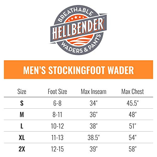 FROGG TOGGS Men's Hellbender Pro Stockingfoot Fishing Chest Wader – STOUT FIT