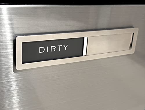 Dishwasher Magnet Clean Dirty Sign, Kubik Letters Premium Stainless Steel Grade 304, Kitchen Organizers and Storage Decor, Extra Adhesive Tapes Included.