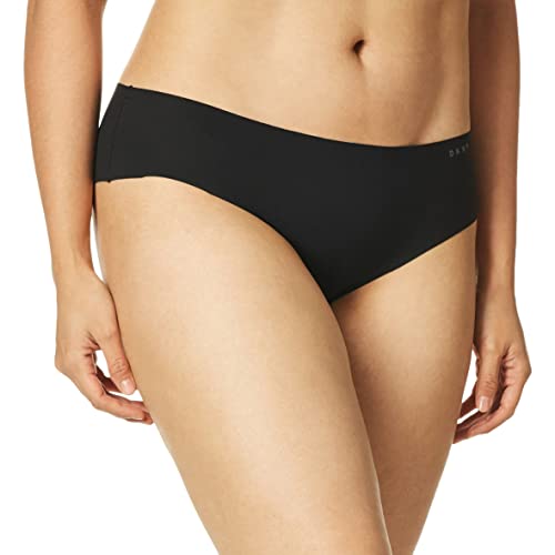 DKNY Women's Seamless Litewear Cut Anywhere Hipster Panty, Black/Graphite, Small