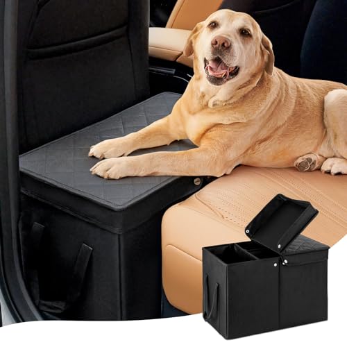 UNICITII Car Seat Extender for Large Dogs, Back Seat Extender for Dogs up to 120 LBS Large Dog Car Seat with Storage Car Organizer Gap Filler for Front or Back Seat