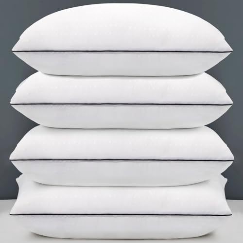 Higoom Standard Size Bed Pillows for Sleeping Set of 4,4 Pack Great Support Luxury Hotel Pillows for Side,Stomach and Back Sleepers.