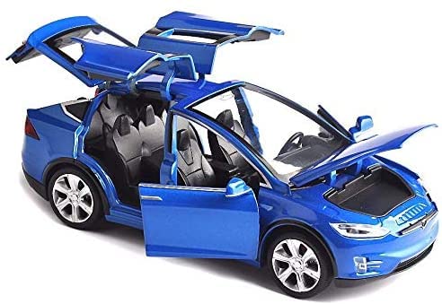 1:32 Scale Car Model X90 Tesla Alloy 1/32 Diecast Model Car w/Sound & Light Pull Back Model Mini Vehicles Toys for Kids Gift Tesla Lovers Collection