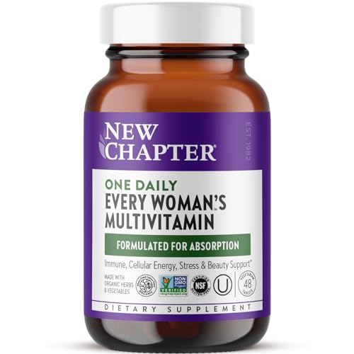 New Chapter Women's Multivitamin for Immune, Beauty + Energy Support with Fermented Nutrients - Every Woman's One Daily, Made with Organic Vegetables & Herbs, Non-GMO, Gluten Free, 48 Count