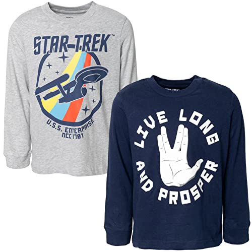 Star Trek Big Boys 2 Pack T-Shirts Black/Gray 14-16