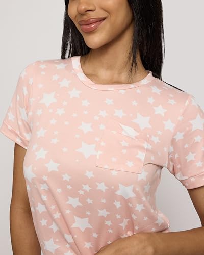 Real Essentials 2 Pack: Ultra Soft Women’s Pajama Set Short Sleeve and Shorts Lounge & Sleepwear (Available In Plus)- X-Large