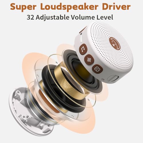 Portable Sound Machine White Noise Machine with 30 Soothing Sounds for Baby Kids Adults Sleeping 32 Volume Levels Rechargeable Brown Noise Sleep Machine for Office Privacy Travel Sound Therapy