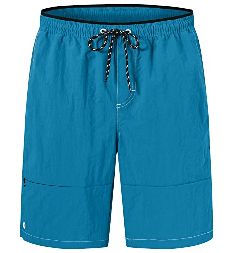 Gopune Mens Quick Dry Beach Short Swim Trunks with Mesh Lining Acid Blue,S