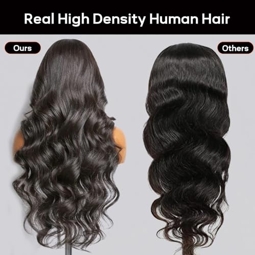 PYY Deep Wave Lace Front Wigs Human Hair 200 Density 13x4 HD Lace Frontal Wigs for Women Glueless Wigs Pre Plucked with Baby Hair (22 Inch, 200 Density Deep Wave Wigs)