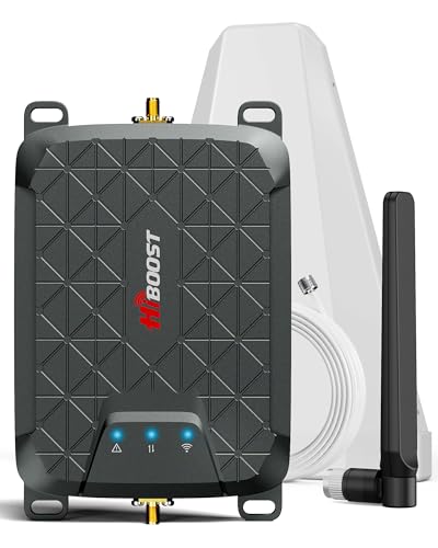 HiBoost Mini Cell Signal Booster for Verizon, AT&T, T-Mobile| Up to 1500 Sq Ft/One Room| High Power Outdoor Receiving Antenna| 5G/4G/3G LTE| Band 5, 12/17, 13|App Service + Install| FCC Approved