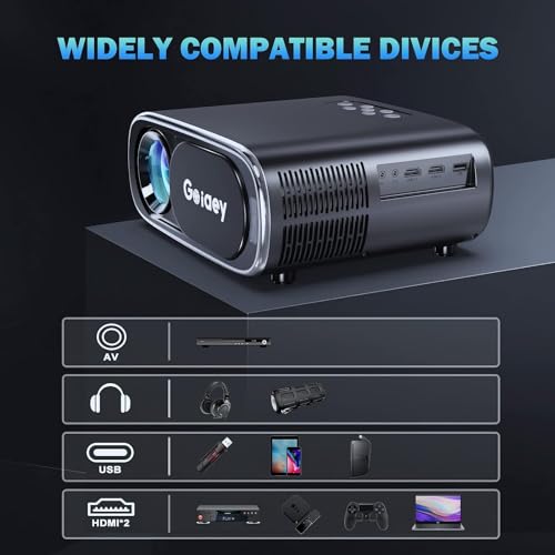 [AI Auto Focus+Auto Lens Cover] 4K Projector with WiFi and Bluetooth, Goiaey 680ANSI FHD 1080P Outdoor Projector, Auto 6D Keystone&50%-100% Zoom, Portable Smart Projector for Home Theater/Outdoor use