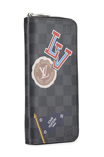 Louis Vuitton, Pre-Loved Monogram Eclipse World Tour Zippy Vertical Wallet, Black