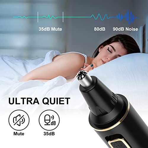 Ear and Nose Hair Trimmer-Rechargeable Nose Trimmer for Men and Women Professional Painless Nose Clipper Eyebrow & Facial Hair Trimmer-IPX7 Waterproof Dual Edge Blades for Easy Cleansing-Black