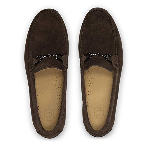 FootJoy Men's Club Casuals Suede Loafer Golf Shoe, Chocolate, 10.5