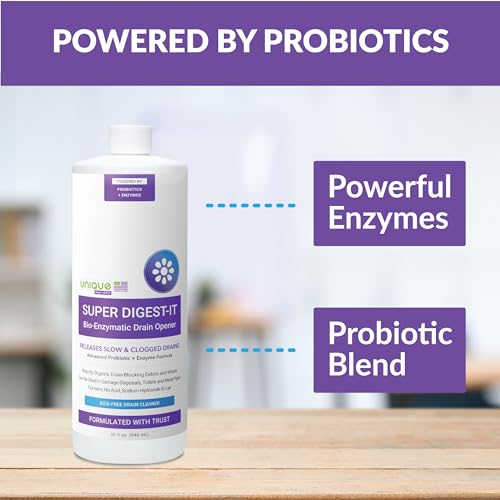 Unique Super Digest-It Bio-Enzymatic Acid-Free Drain Opener and Clog Remover for Household Use (32 fl oz)