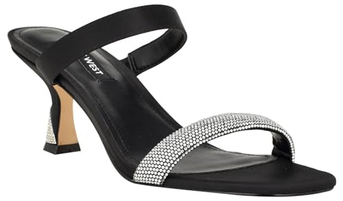 Nine West Women's SHIMME Heeled Sandal, Silver 040, 10