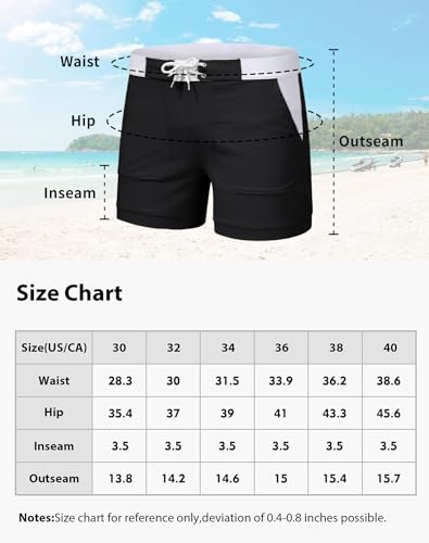 MAGNIVIT Men's Swimming Trunks Sport Brief Swim Underwear with Pocket Black