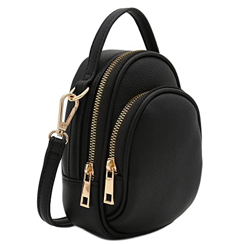 FashionPuzzle Two Compartment Phone Crossbody Mini Bag (Mustard)