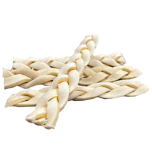 Amazing Dog Treats - Beef Cheek Braids Dog Chew (6 Inch - 15 Pack) - NO Odor - Rawhide Alternative - Beef Cheek Slice Chip Sticks - No Dyes, Chemicals, or Preservatives